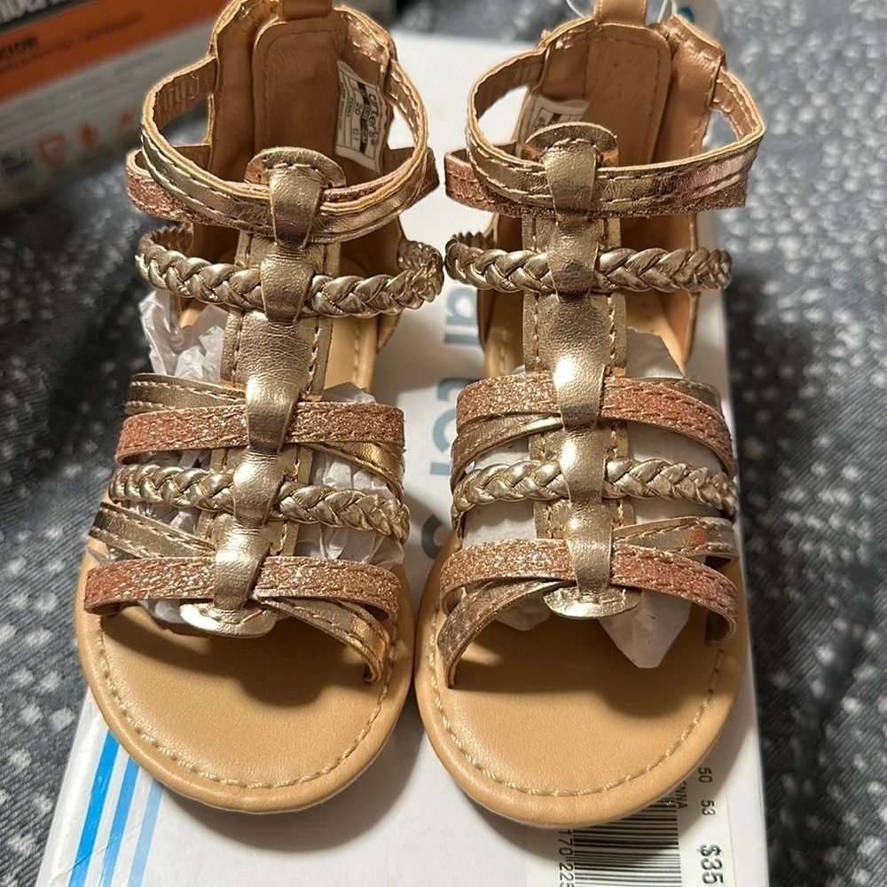 Rose Gold Toddler Sandals Fenna sz 5M New